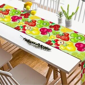 New Hidden Mickey Mouse Disney Theme Fruit  Table Runner 13x72 Minnie Mouse Cute